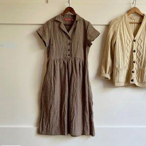 Model No.30 Dress Sandalwood Stripe Linen